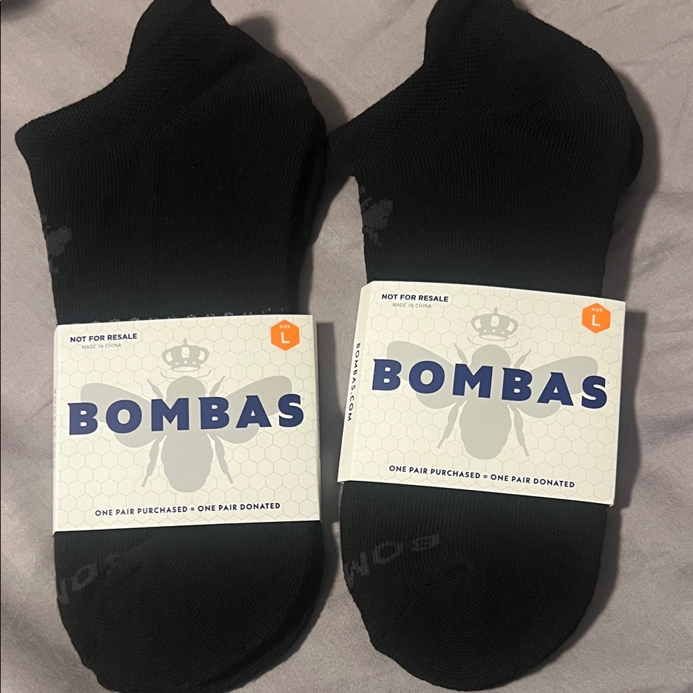 Bombas Men's Black Athletic Socks Large